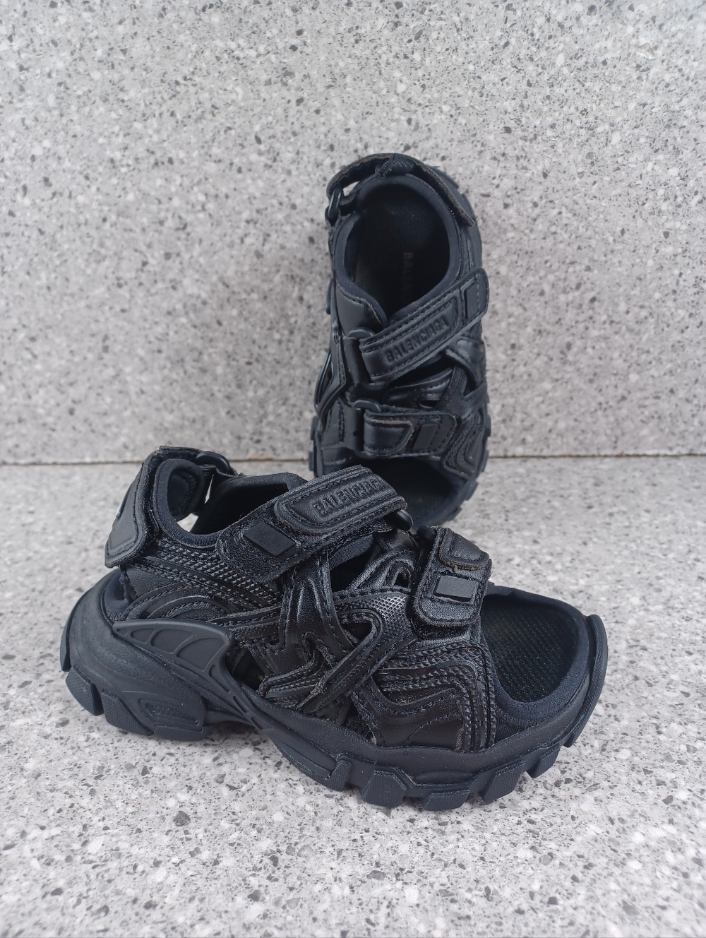 Balenciaga Kids Black Track Sport Sandals Toddler Shoes